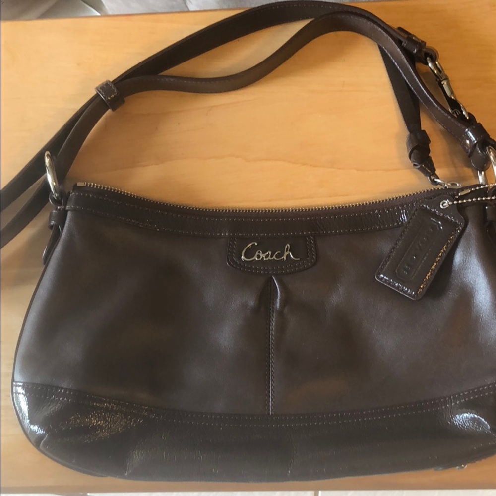 Coach brown leather bag.